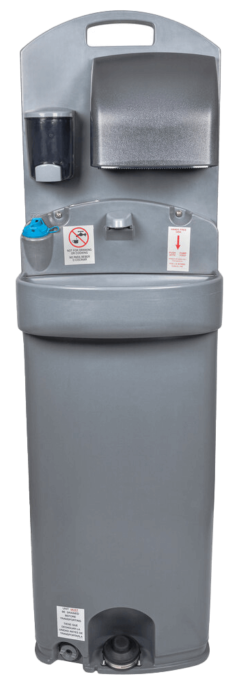 Grey portable sinks for rental are available at Zuidema in New York & New Jersey.